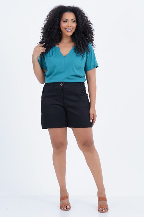 Blusa Plus Size Feminino Manga Curta Calor