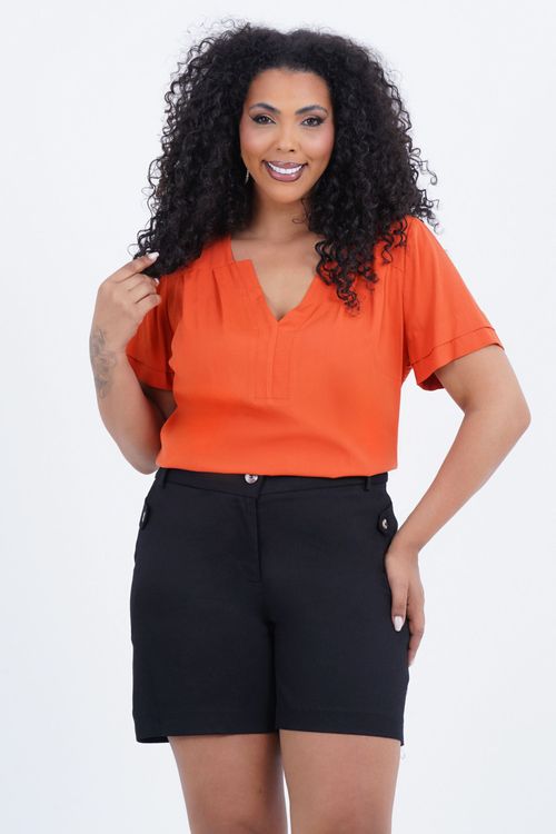 Blusa Plus Size Feminino Manga Curta Calor