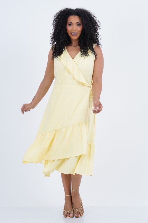 Vestido Plus Size Feminino Midi Reveillon