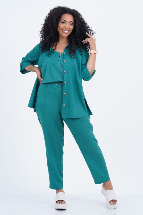 Regata Plus Size Feminino Linho Oásis