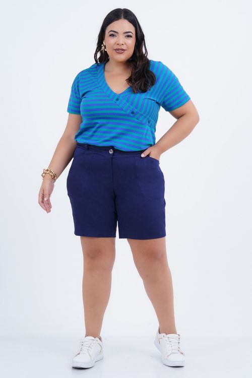 Blusa Plus Size Feminino Manga Curta Fall