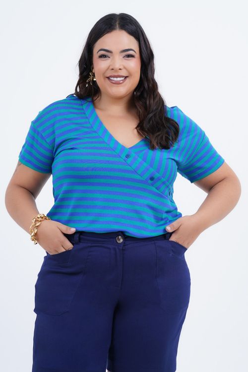Blusa Plus Size Feminino Manga Curta Fall