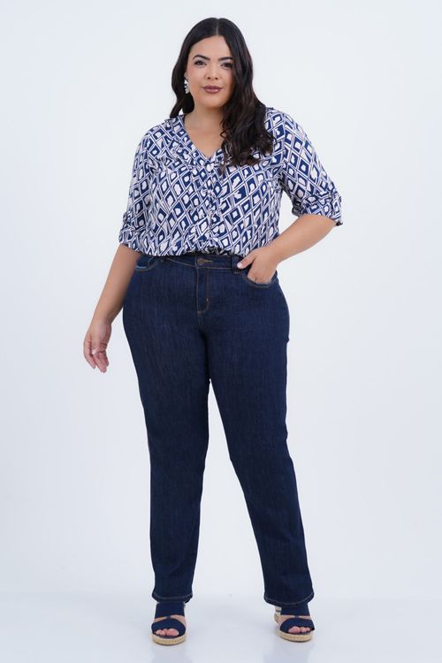 Blusa Plus Size Feminino Manga 3/4 Relax
