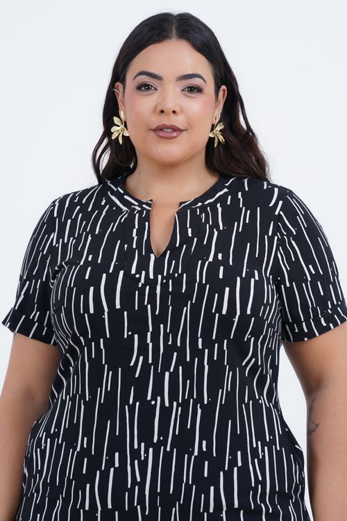 Vestido Plus Size Feminino Médio Traço