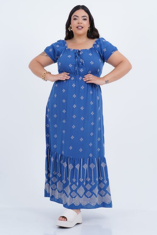Vestido Plus Size Feminino Longo Laise