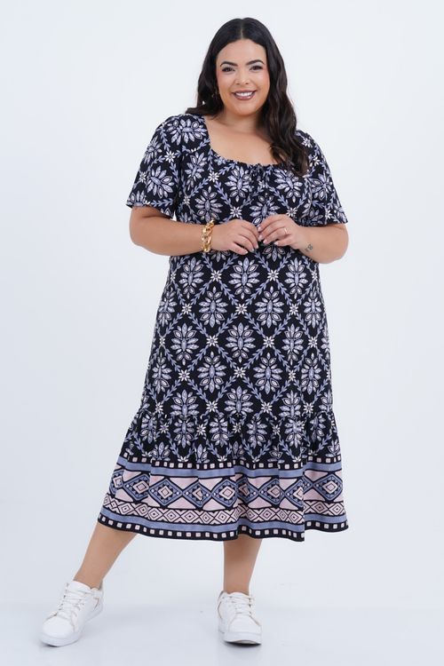 Vestido Plus Size Feminino Midi Néctar