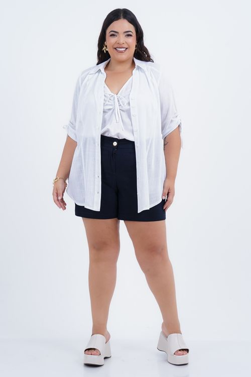 Shorts Plus Size Feminino Passante