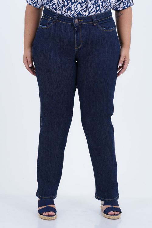 Calça Plus Size Feminino Reta Jeans Icônico