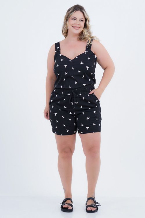 Regata Plus Size Feminino Pássaros