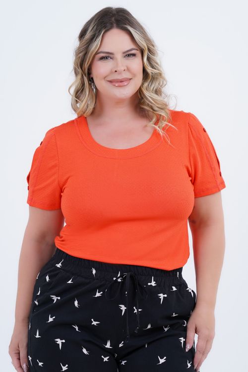 Blusa Plus Size Feminino Manga Curta Marina