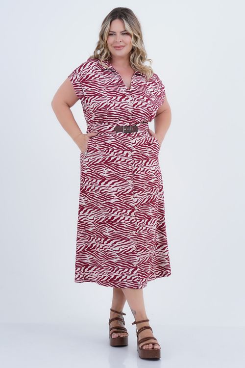 Vestido Plus Size Feminino Midi Wild