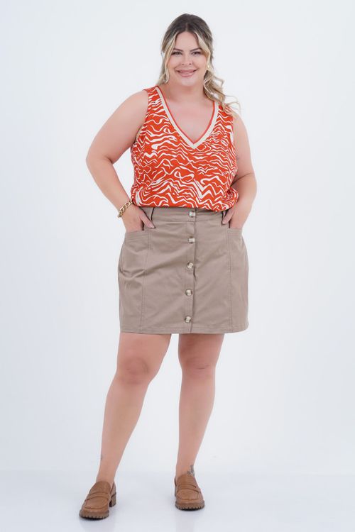 Regata Plus Size Feminino Linho Reflexo