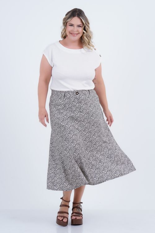 Blusa Plus Size Feminino Manga Curta Charlotte