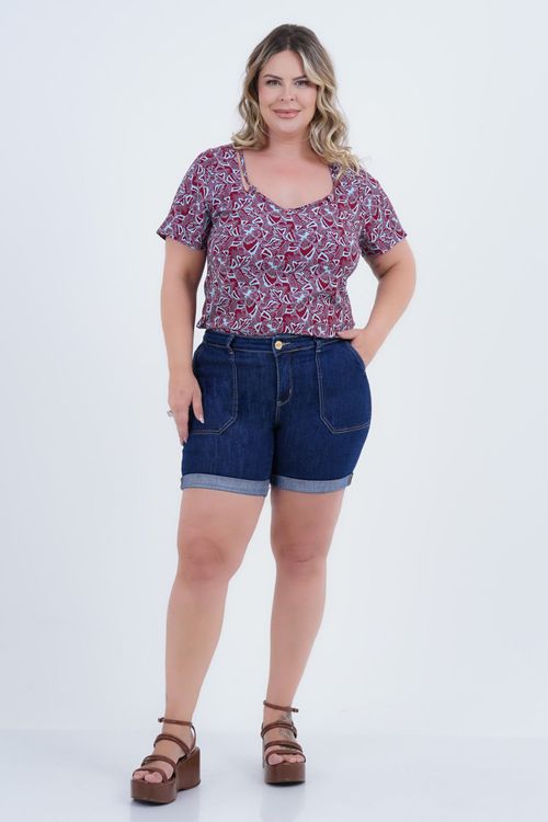 Blusa Plus Size Feminino Manga Curta Asas
