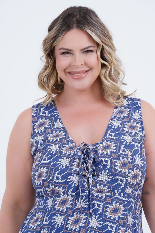 Vestido Plus Size Feminino Midi Pixel