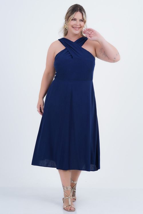 Vestido Plus Size Feminino Midi Vibrar