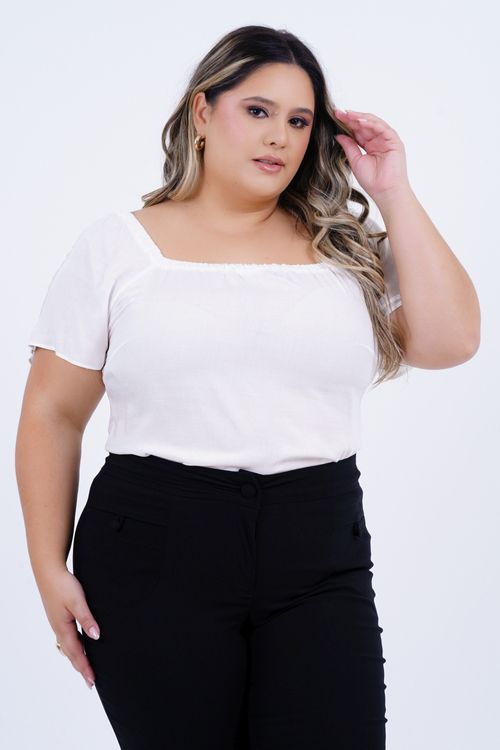 Blusa Plus Size Feminino Manga Curta Espumante