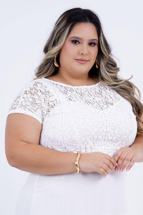 Vestido Plus Size Feminino Midi Lace