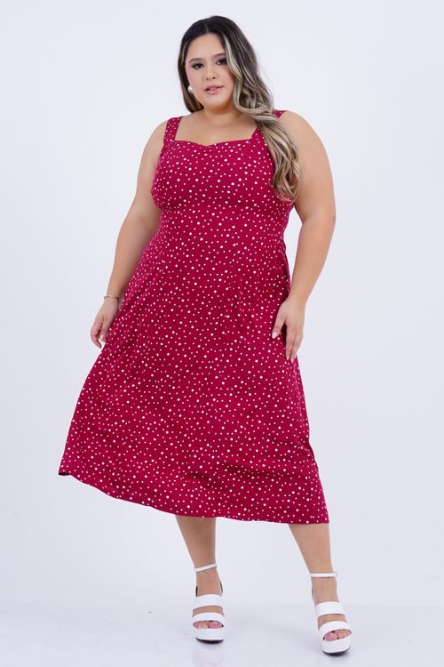 Vestido Plus Size Feminino Midi Baunilha