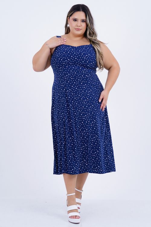 Vestido Plus Size Feminino Midi Baunilha