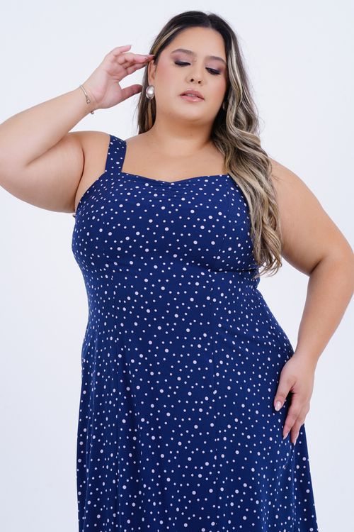 Vestido Plus Size Feminino Midi Baunilha