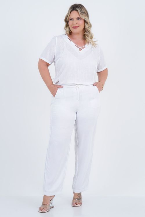Blusa Plus Size Feminino Manga Curta Sorte