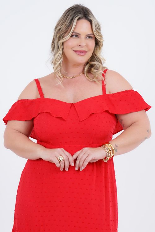 Vestido Plus Size Feminino Midi Cerimônia