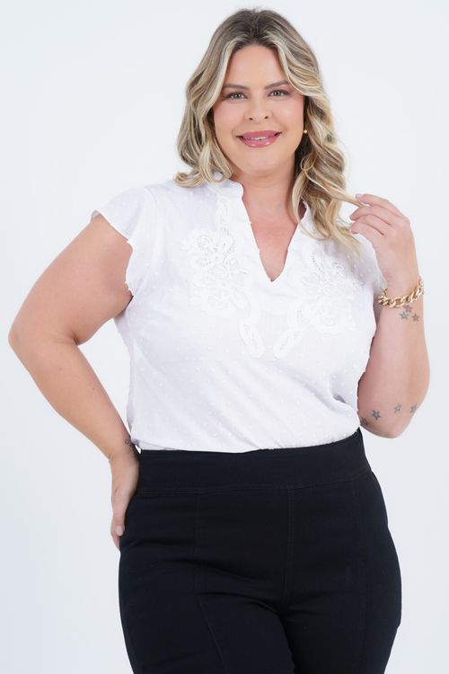 Blusa Plus Size Feminino Manga Curta Reinício