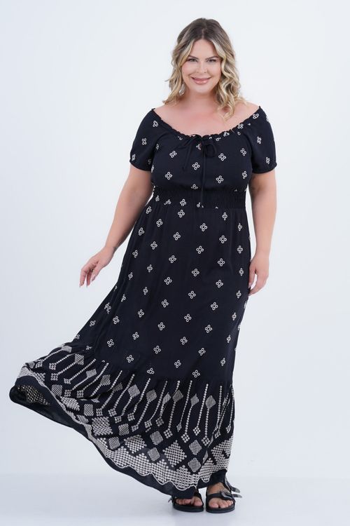 Vestido Plus Size Feminino Longo Laise