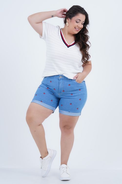 Blusa Plus Size Feminino Jules Manga Curta
