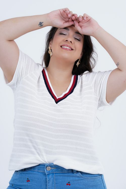 Blusa Plus Size Feminino Jules Manga Curta
