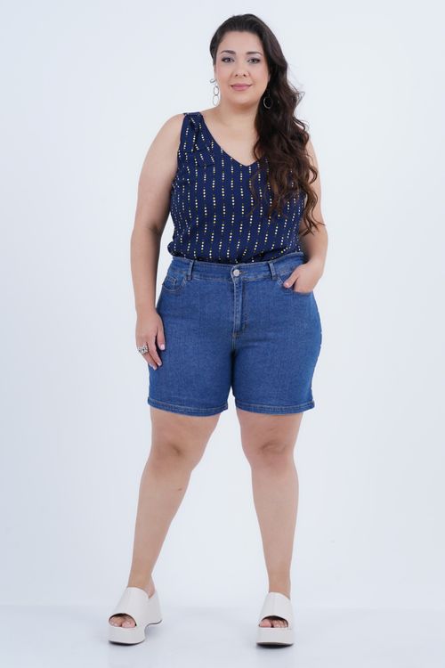Shorts Plus Size Feminino Jeans Tachinha