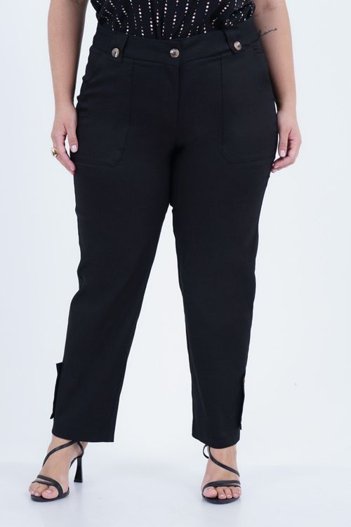 Calça Plus Size Feminino Reta Office