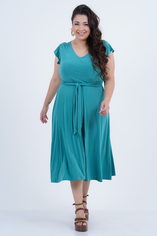 Vestido Plus Size Feminino Midi Glace