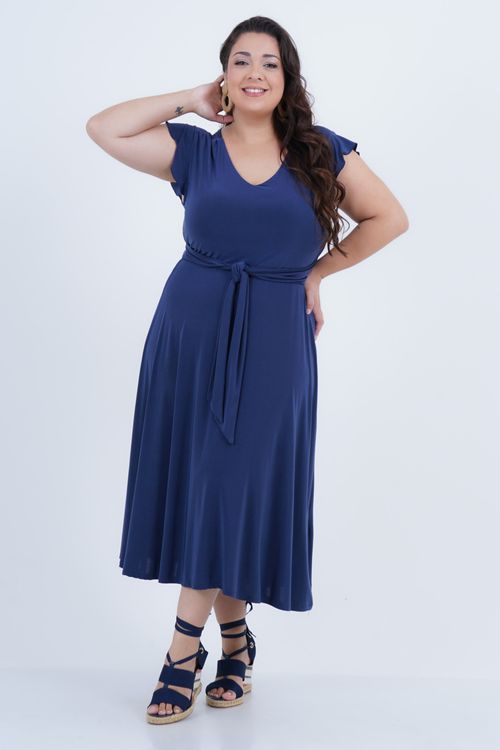 Vestido Plus Size Feminino Midi Glace