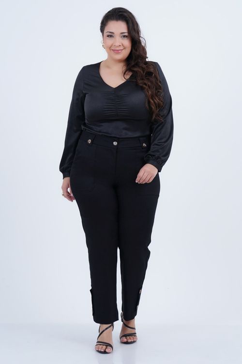 Blusa Plus Size Satin Mongólia