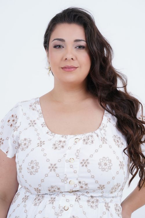 Vestido Plus Size Feminino Brilhar Médio Laise