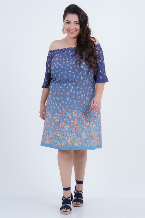 Vestido Plus Size Feminino Médio Coqueiro
