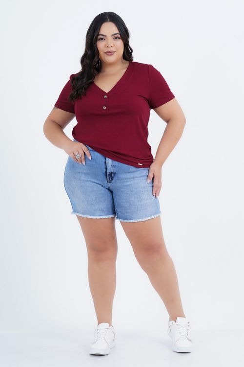 Blusa Plus Size Feminino Manga Curta Mesh