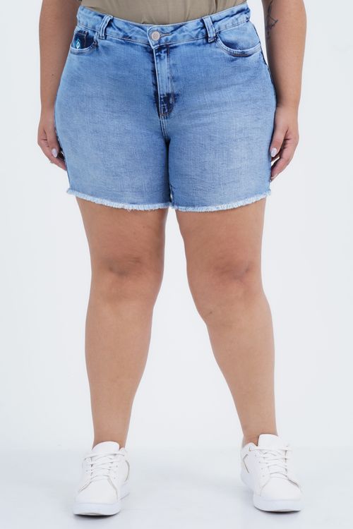 Shorts Plus Size Feminino Jeans Grego