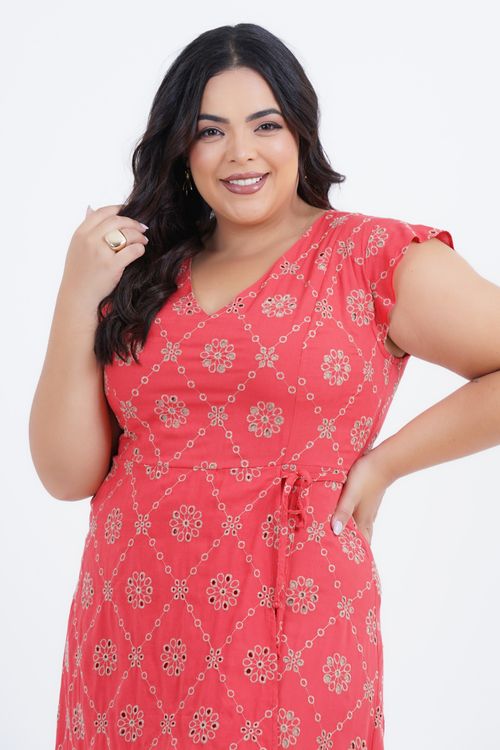Vestido Plus Size Feminino Midi Laise Fantasia