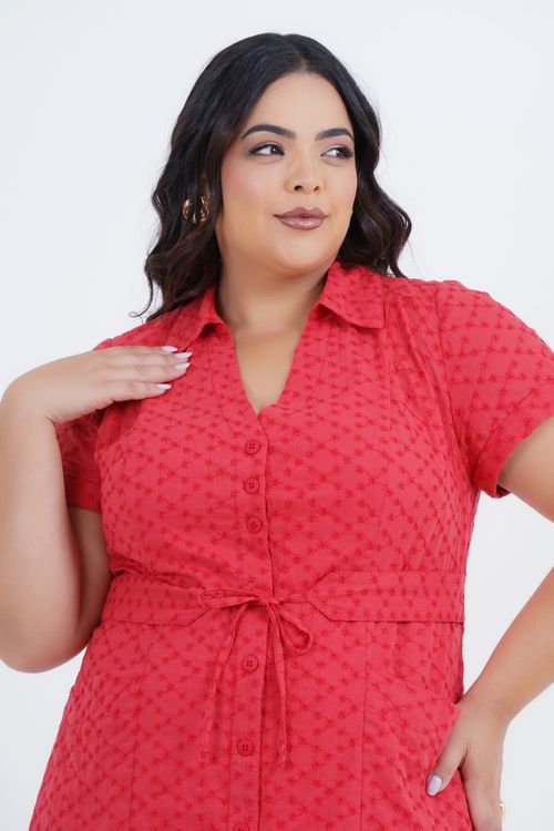 Vestido Plus Size Feminino Médio Laise Petúnia