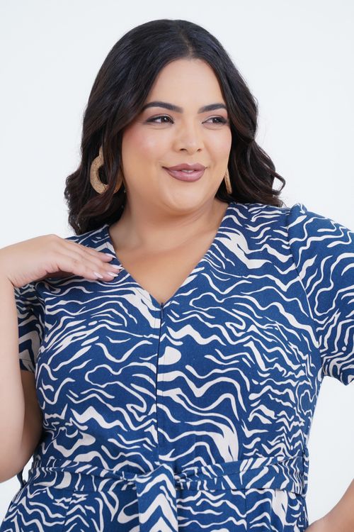 Vestido Plus Size Feminino Midi Linho Linen