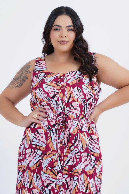 Vestido Plus Size Feminino Aracae Médio