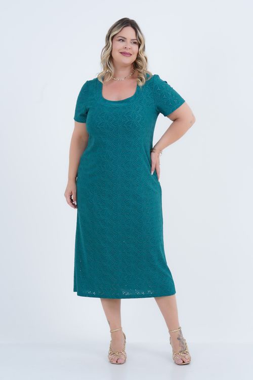 Vestido Plus Size Feminino Amável Midi Laise