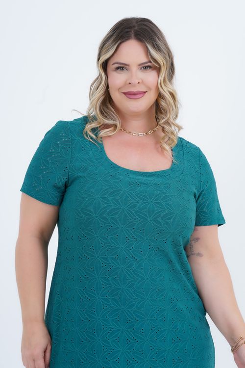 Vestido Plus Size Feminino Amável Midi Laise