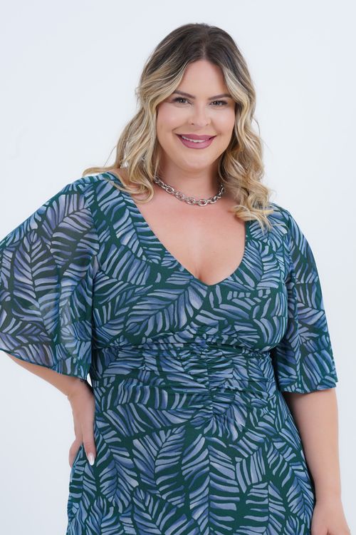 Vestido Plus Size Feminino Maxi Glamour Tule