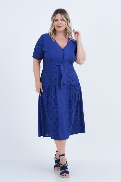 Vestido Plus Size Feminino Midi Laise Compose