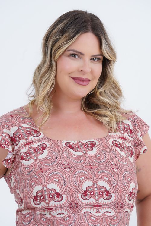 Vestido Plus Size Feminino Midi Leveza