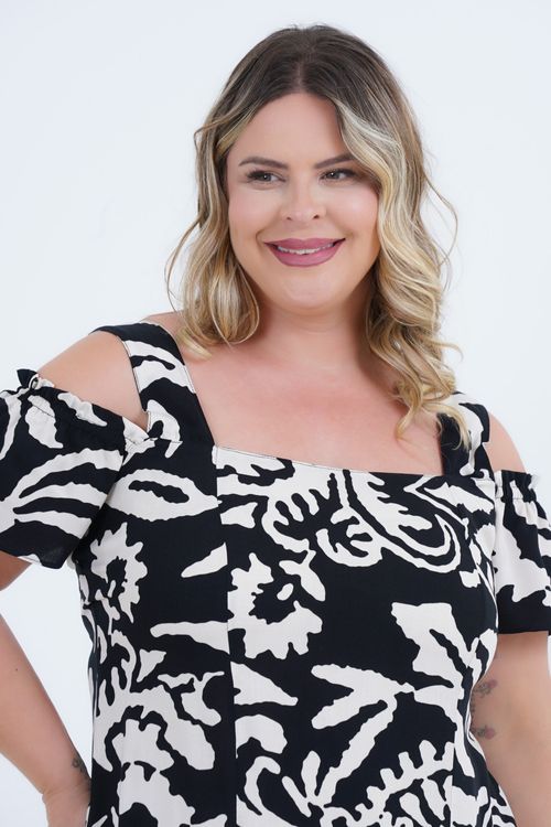 Vestido Plus Size Feminino Challie Midi
